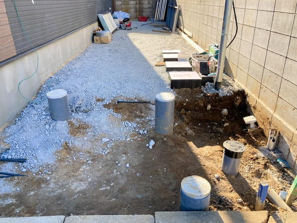 外構工事の様子